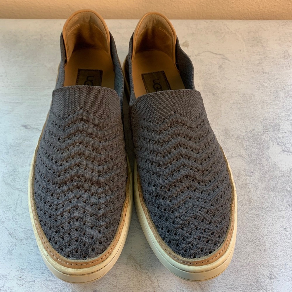 UGG Caplan Knit Slip On Sneakers‎ Women 9 Gray Comfort Casual Shoes 1102530